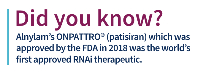 Did you know that Alnylam's ONPATTRO (patisiran) was the world's first approved RNAi therapeutic?
